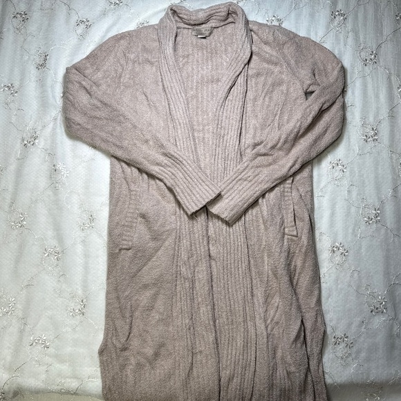 Barefoot Dreams Sweaters - barefoot dreams cozychic lite ribbed long cardigan – size xs (nutmeg tan)
